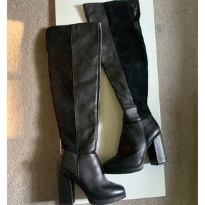 Steve Madden Leather & Suede Over the Knee Boots